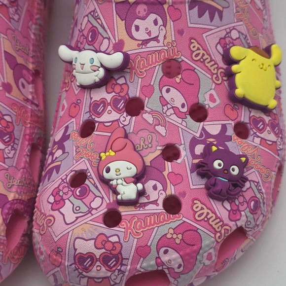 Crocs Hello Kitty Sanrio Clogs Womens 8 Pink Kawaii Jibbitz Limited Edition - Picture 5 of 11
